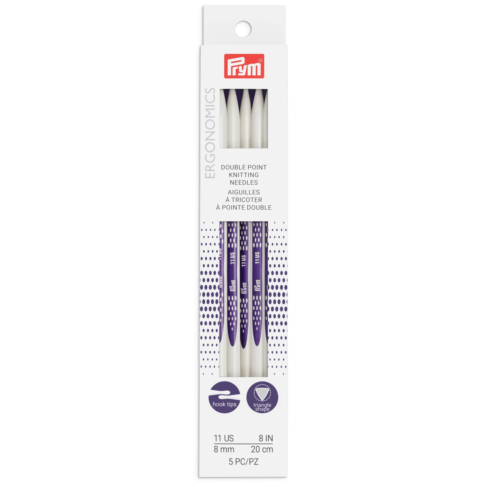 Prym Ergonomics 8" Double Point Knitting Needles, Size 11